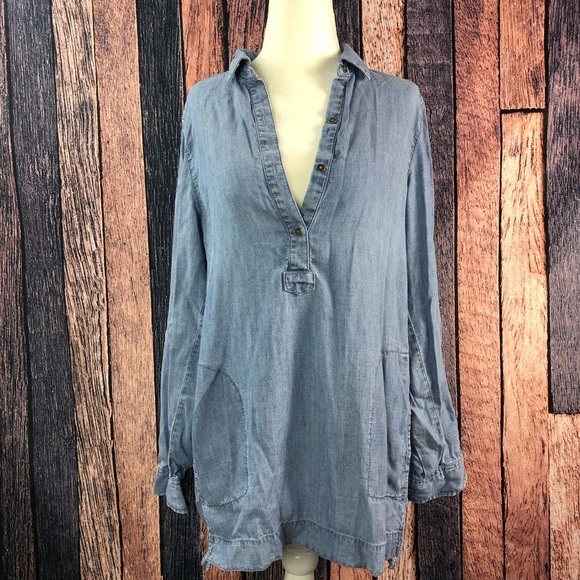 J. Jill Blouse/Tunic/Dress Chambray Long Sleeve - Picture 1 of 7